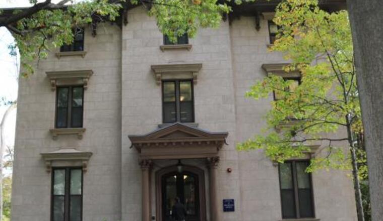 Image showing the front part of the Economic Growth Center (EGC) building, located at 27 Hillhouse Avenue
